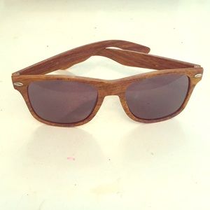 Faux wood Plastic Aviator Sunglasses